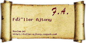 Füller Ajtony névjegykártya